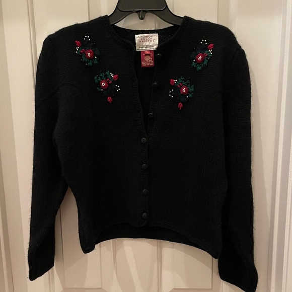 Doen-like Vintage Susan Bristol Embroidered Cardigan L - Picture 8 of 9